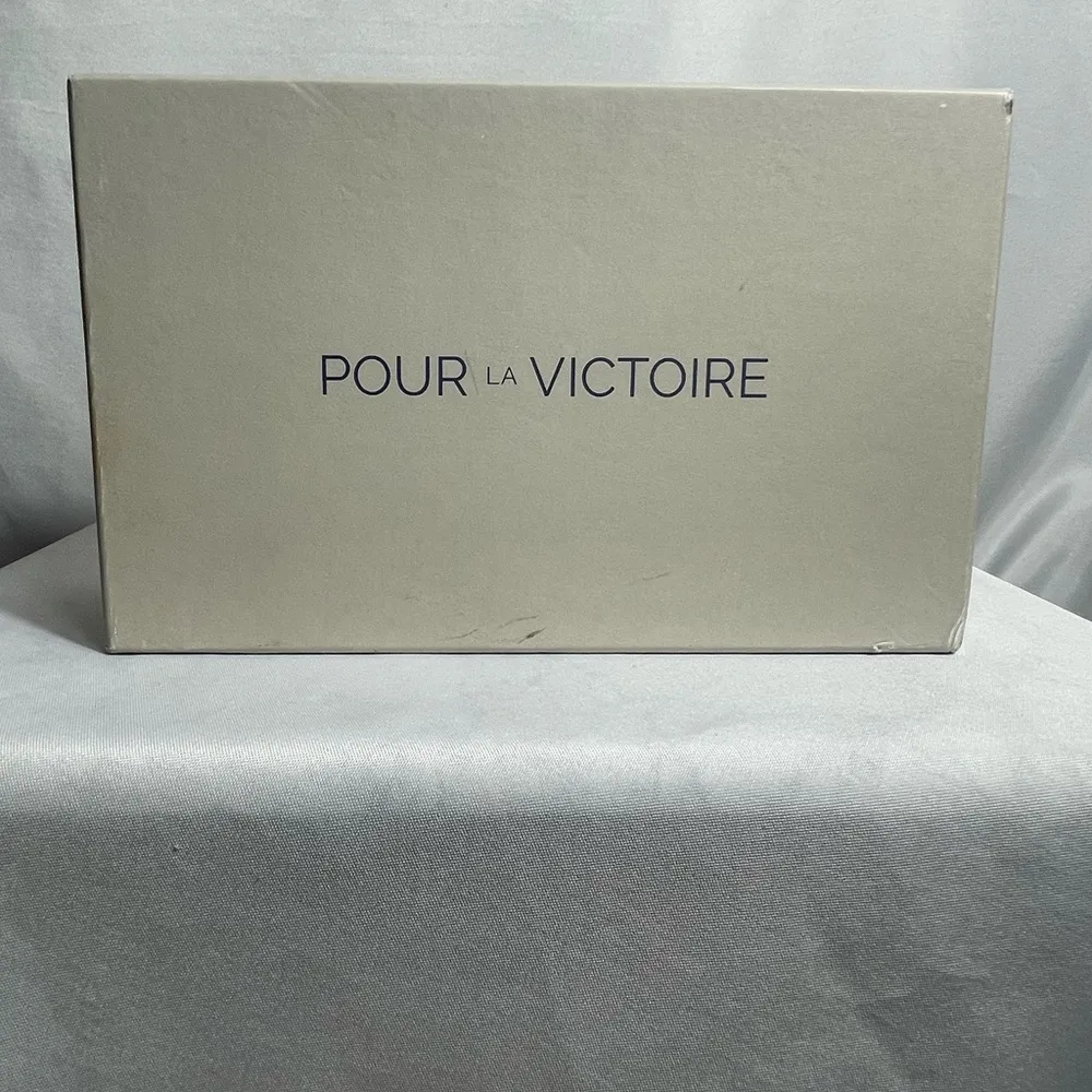 Pour La Victoire Cennasp Pumps Black Suede Patent Heels 8M Box & Dust Bag - Image 7