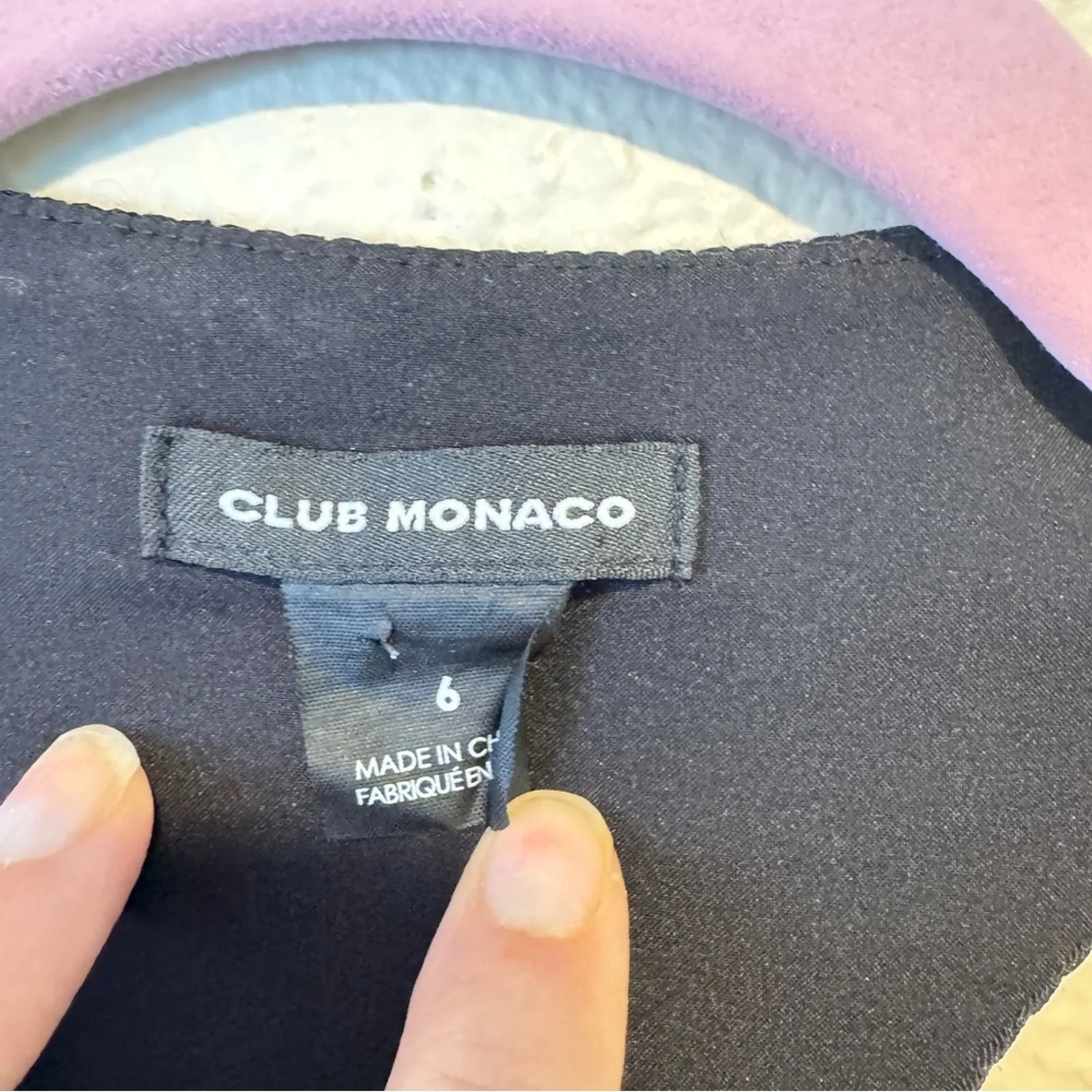 Club Monaco Black Babydoll Mini Dress Womens 6 Whimsigoth Coquette Sleeveless - Image 6