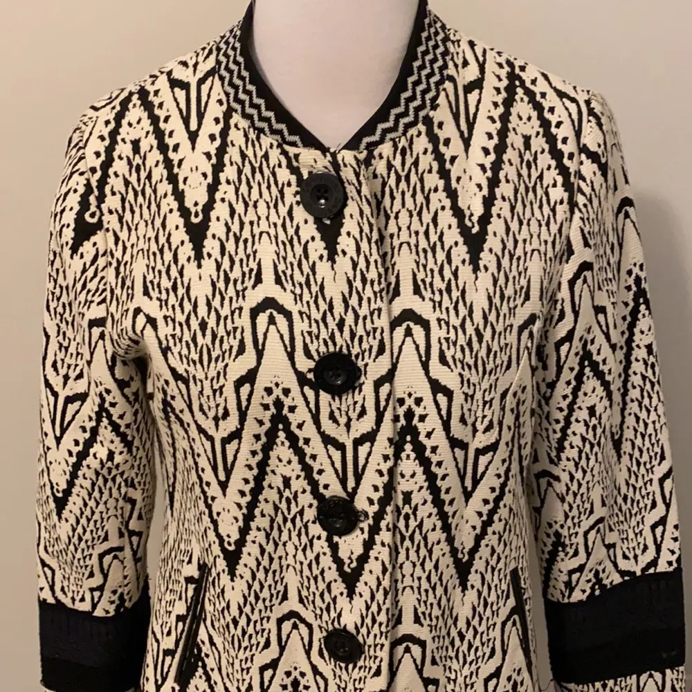 Desigual Black White Floral Embroidered Jacket - Image 6