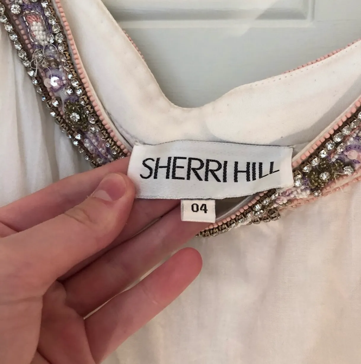Sherri Hill White Bohemian Prom Dress - Image 6