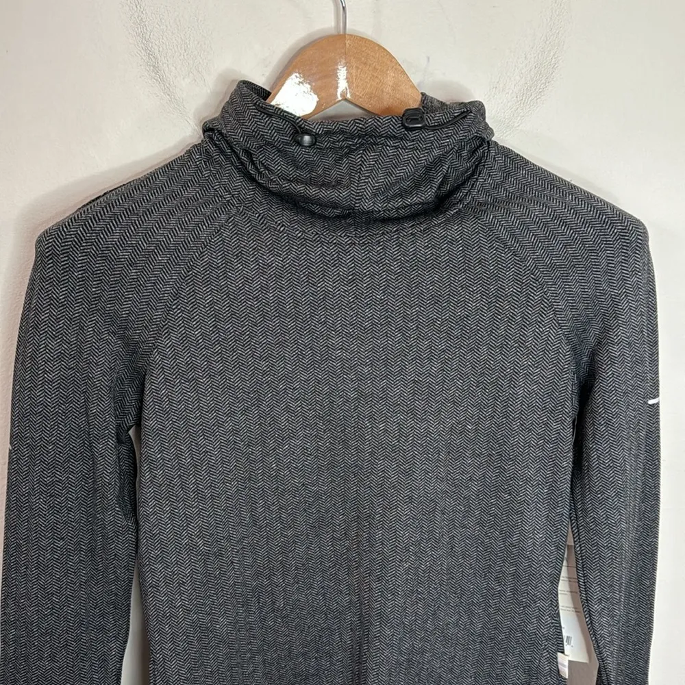 Mondetta Peek B granite melange herringbone fitted hoodie longsleeve size XS - Image 3