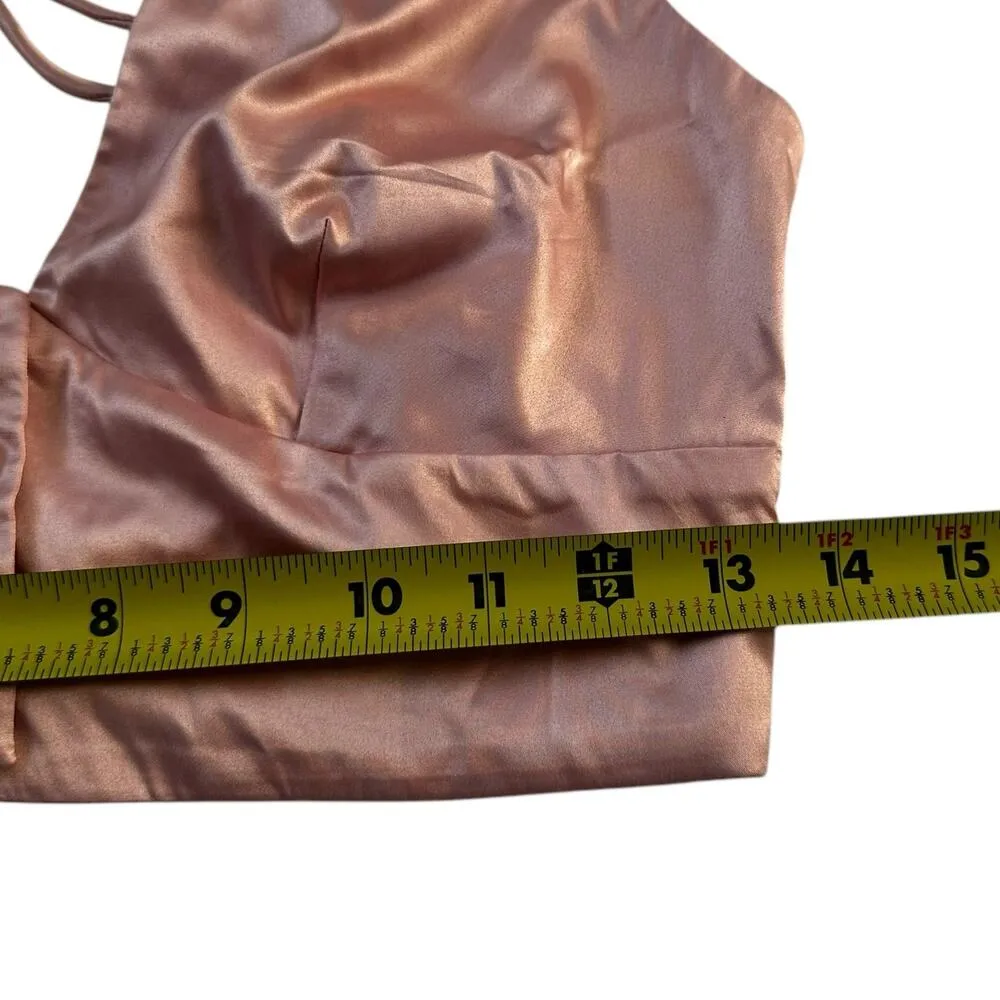 Free People Intimately Pink Satin Crop Tank Top Women Size Small | 46-3 - Image 6