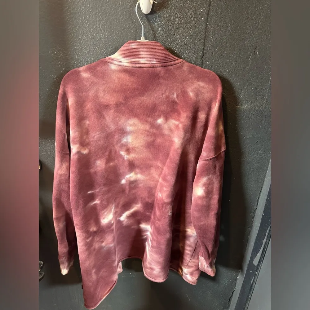 JoyLab Pink White Tie Dye Sweatshirt Cardigan Size Medium - Image 5