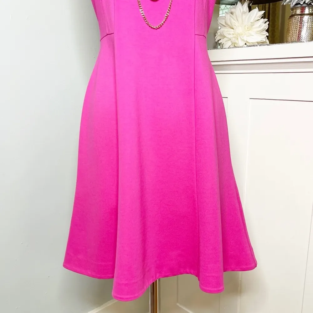 Talbots Pink Fit & Flare Party Dress Sleeveless XS 2 - Image 4