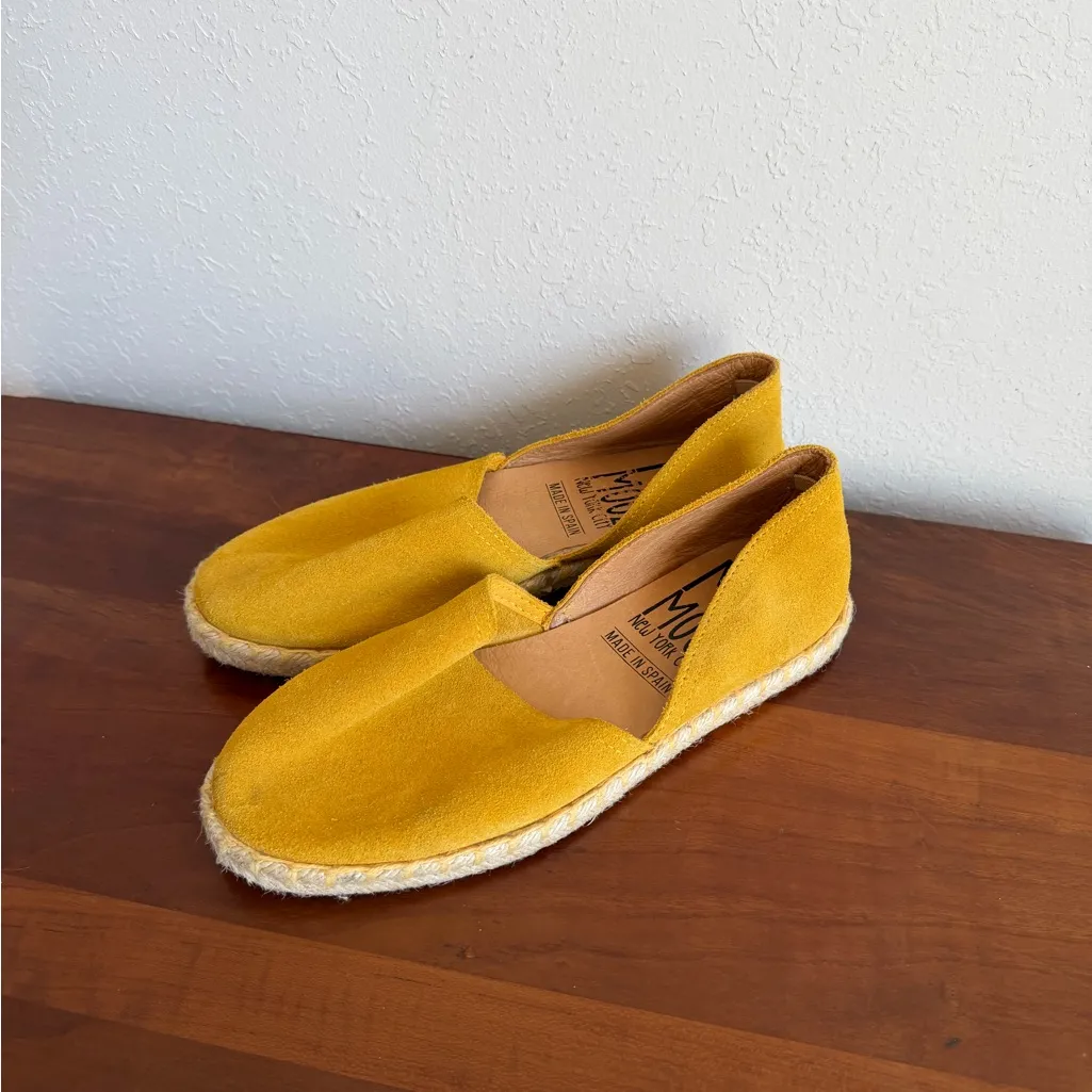 Miz Mooz Celestine Mustard Yellow Leather Espadrille Flats Womens 36 Casual - Image 2