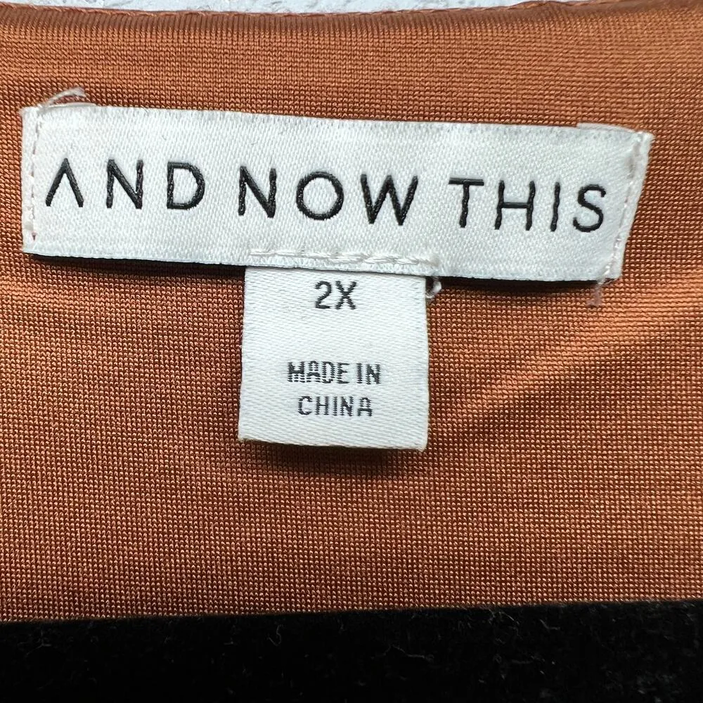 And Now This Sleeveless Womens Bodysuit 2X Workwear Career Party Elegant Event Gold - Image 2