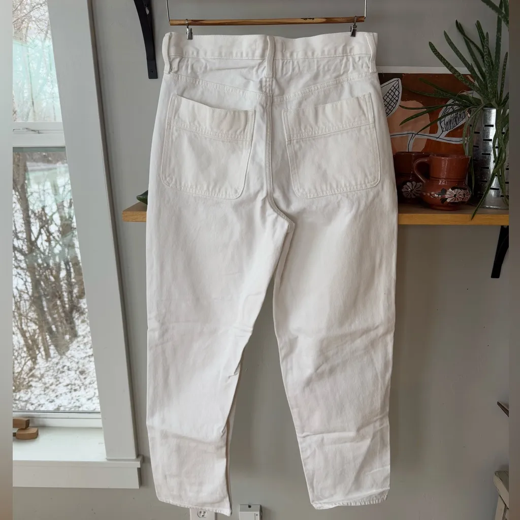 Madewell Convertible Paperbag High Waist Oversized Baggy Dad Jean in Tile White - Image 7