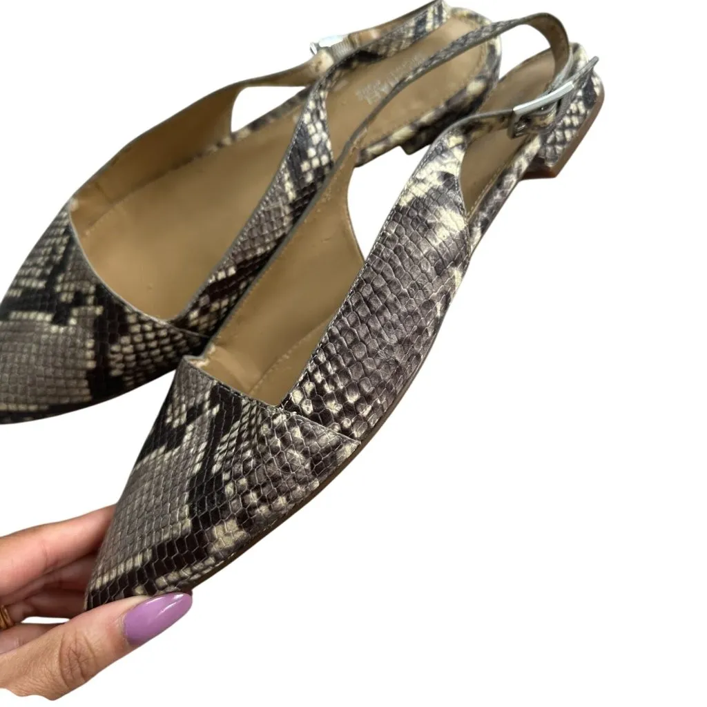 MICHAEL KORS Snake Print Leather Flat Slingbacks Size 9.5 - Image 7