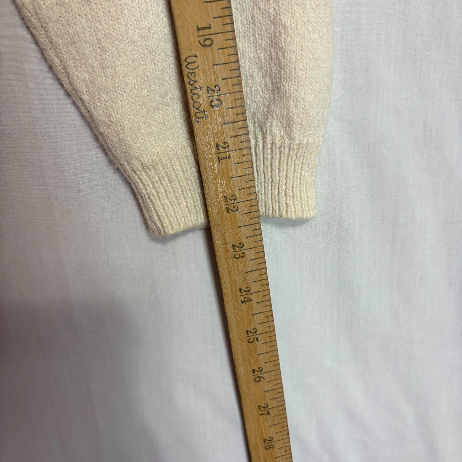 Vtg Alfred Dunner Sweater Womens Cream Floral Embroidered Cottage Grandma Sz L - Image 9