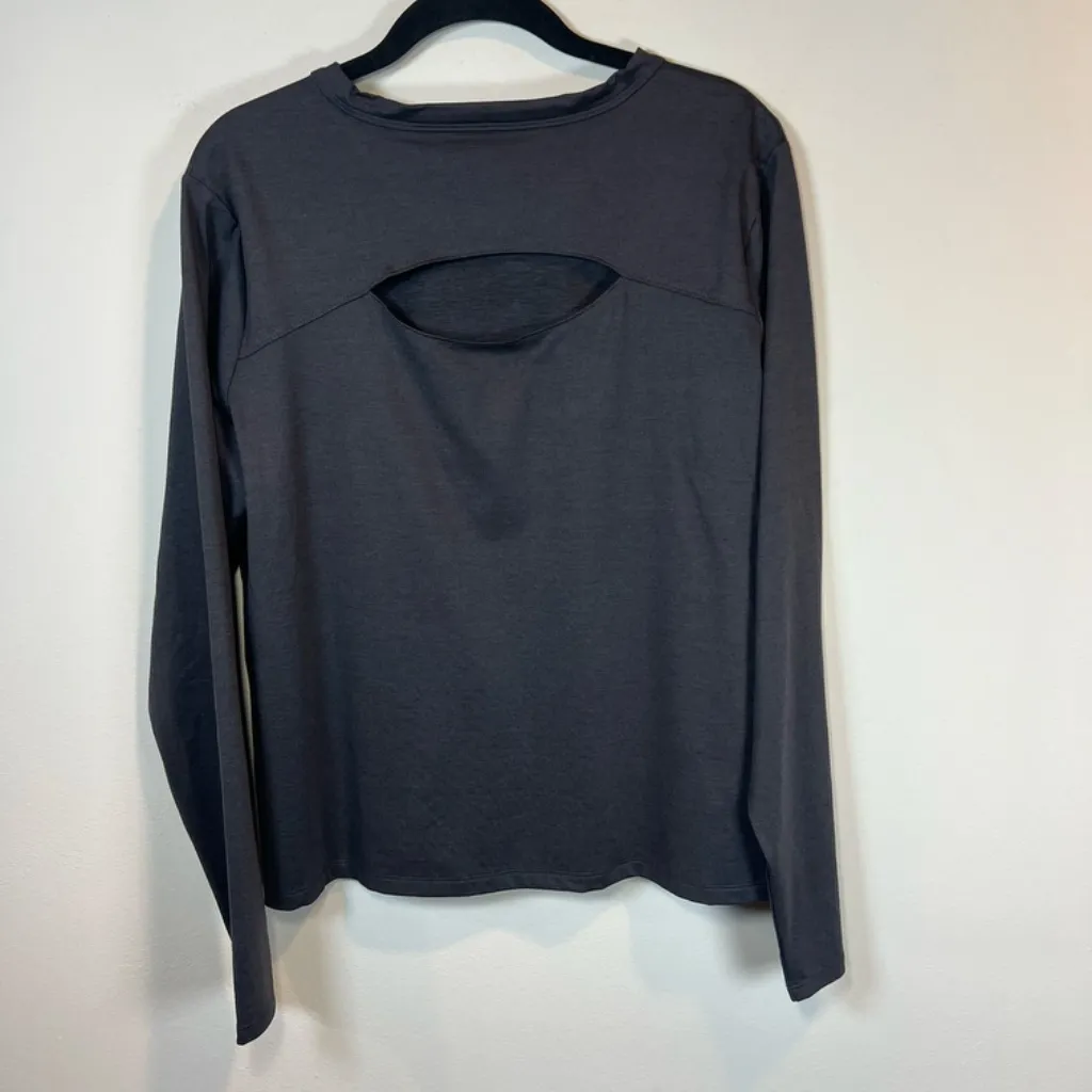 All in Motion Women's Soft Stretch Long Sleeve Athletic Top Black Cut Out NEW XL - Image 9