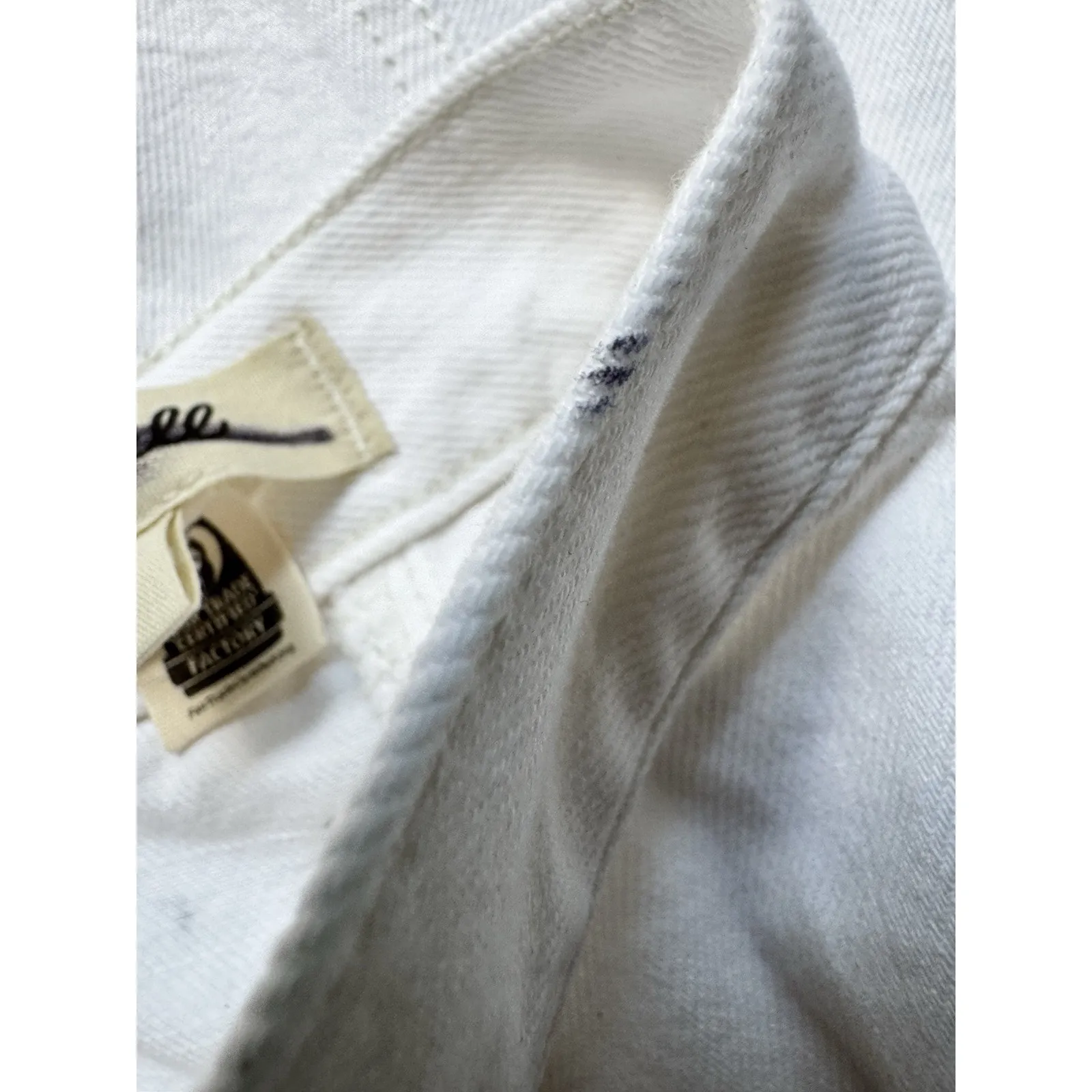 NWD Madewell Fluted Denim Midi Skirt Tile White Womens Size 23 - Image 11