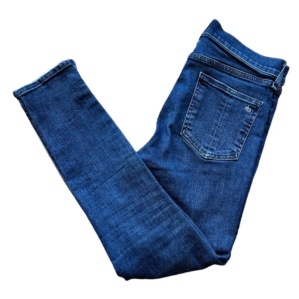RAG & BONE Jeans 10 inch Capri with Slit Clean Dark Paz Skinny Blue 28 EUC - Image 4