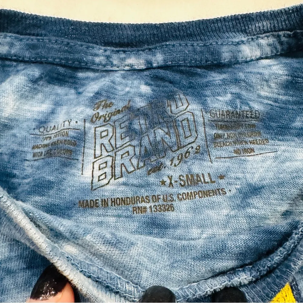 The Original Retro Brand U of Michigan Wolverines Tie Dye Crop Graphic T-shirt - Image 3