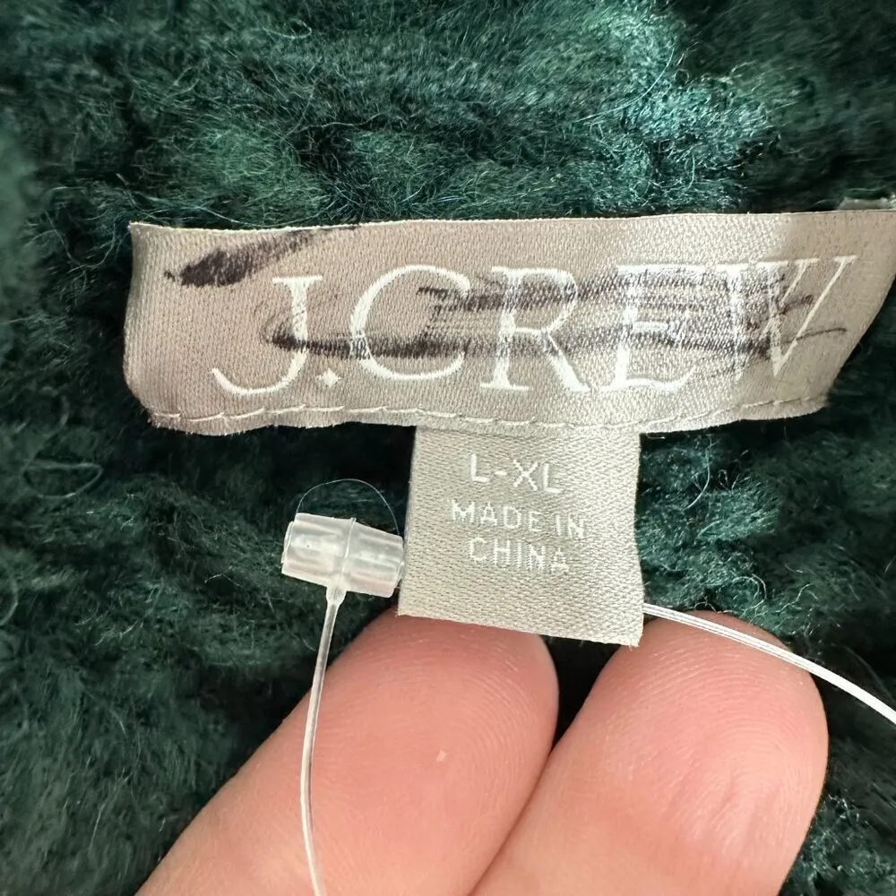 J.‎ Crew Women's Green Oversized turtleneck sweater in textured yarn L/XL NWT - Image 5