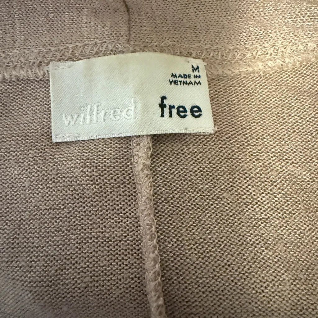 Wilfred Free Zlata LONG Sweater Open Front Kimono Duster Camel Metallic Medium - Image 2