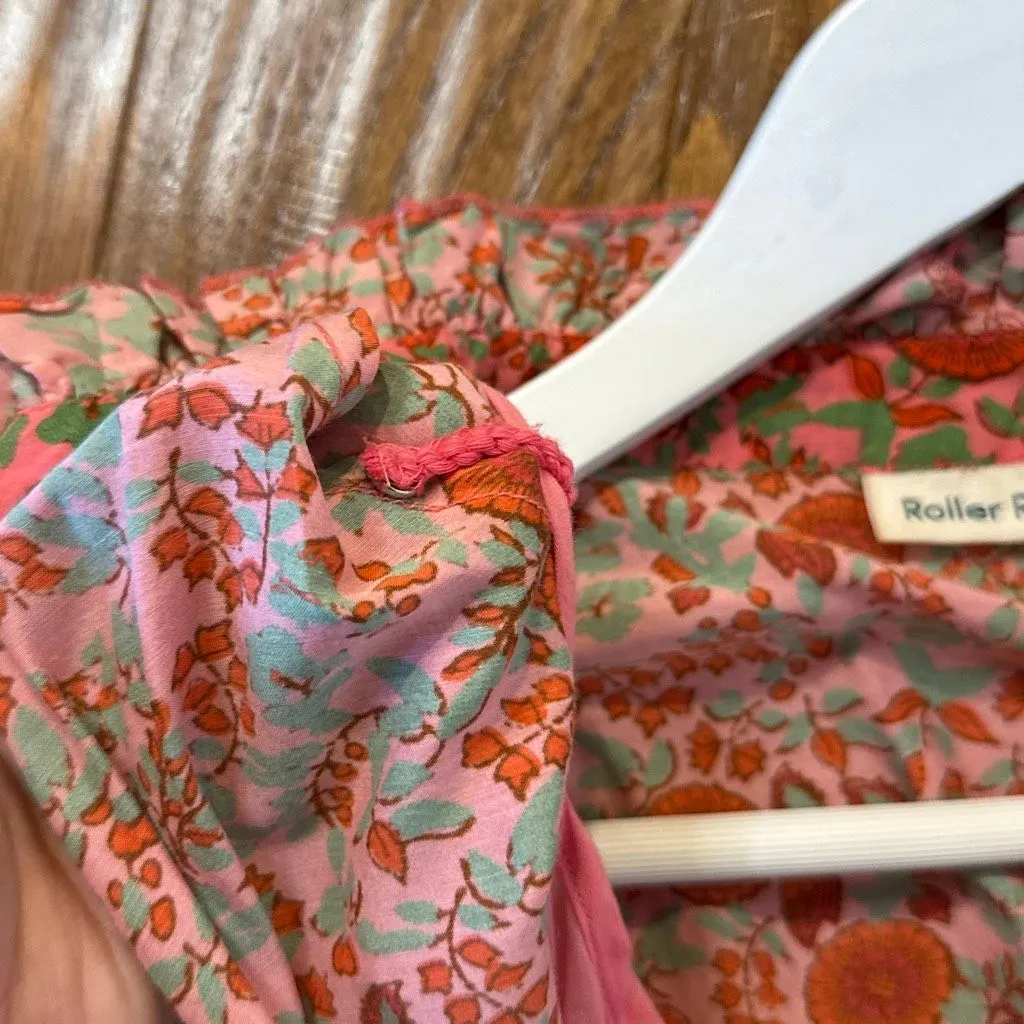 Roller Rabbit Rhody Janni cotton floral tiered long sleeve dress small - Image 12