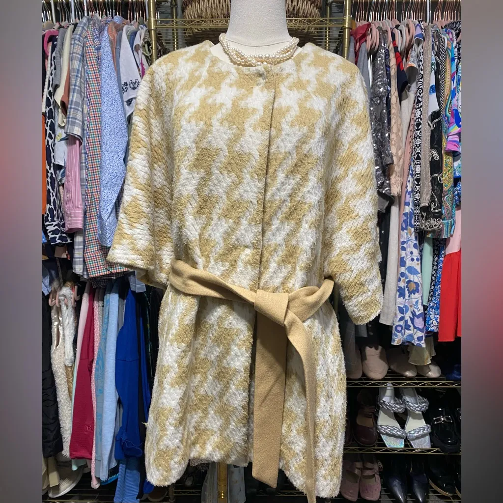 Anthropologie Elevenses Houndstooth Wrap Coat. - Image 5