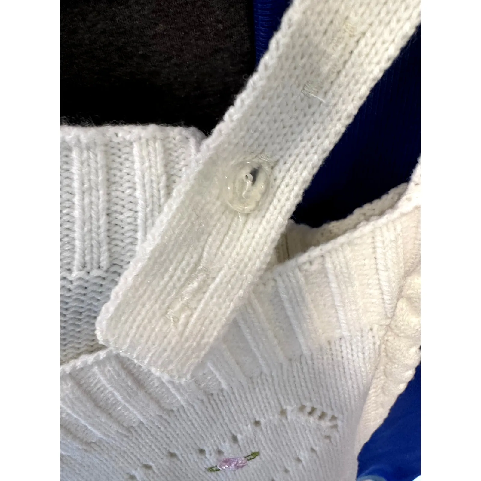 525 Born In Bklyn Hearts & Flowers Embroidered Cropped Cami White M Size M - Image 9