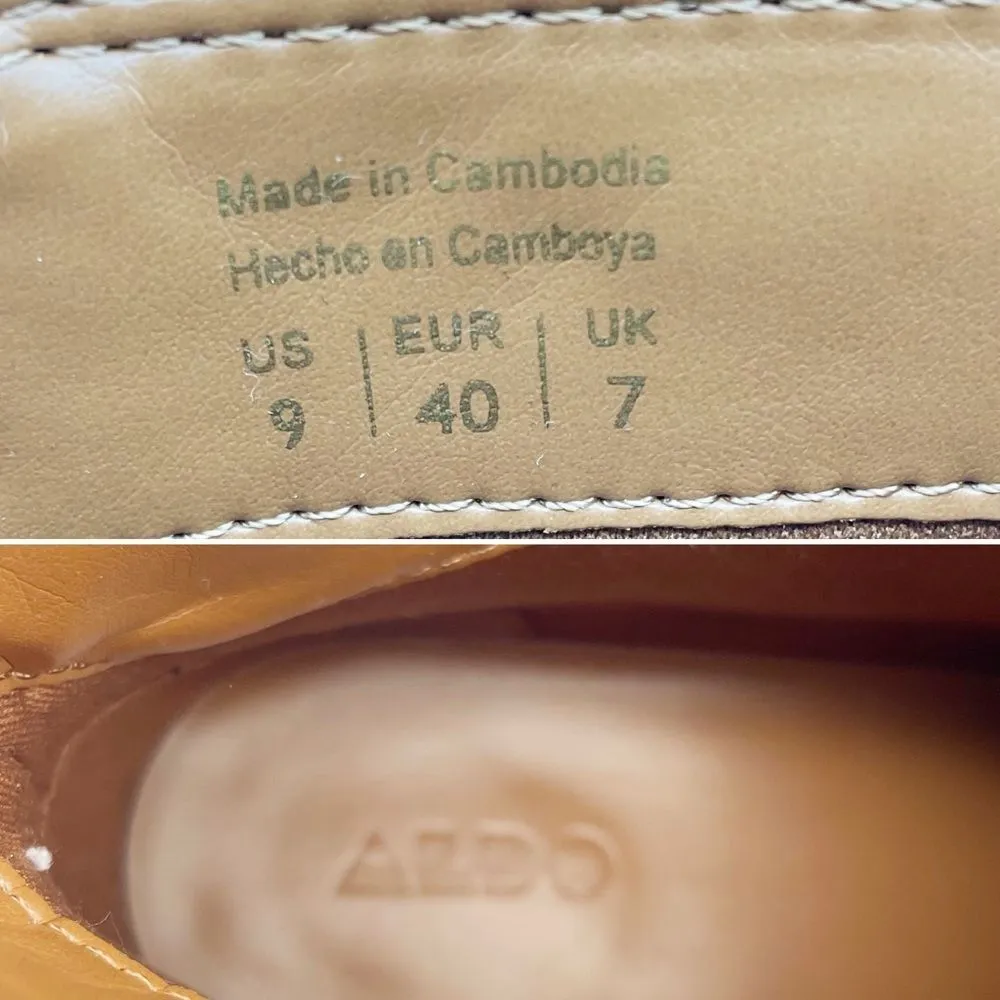 Aldo Reravia Cognac Leather Ankle Bootie Low Heel Fashion Boot Women’s Size 9 - Image 14