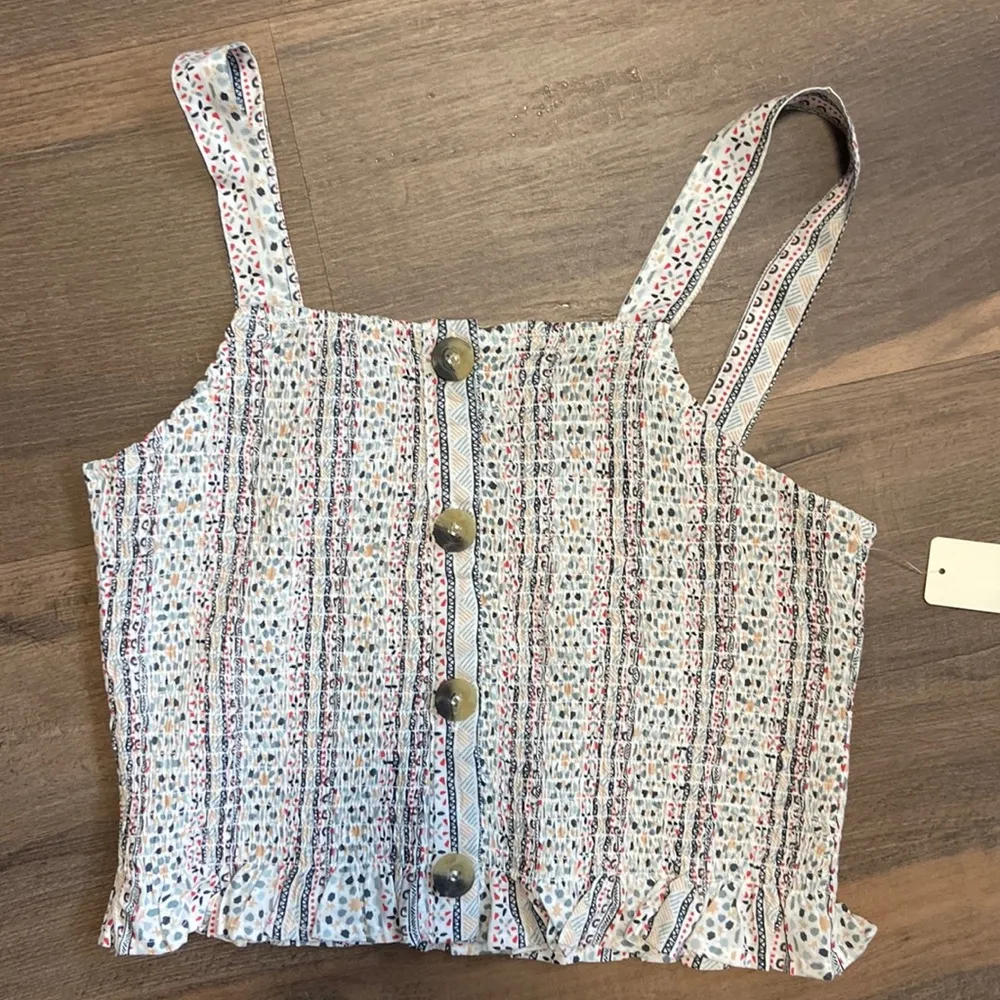 Japna Women’s Multi Colored Polka Dot Ribbed Tank Top Size Medium NWT - Image 9