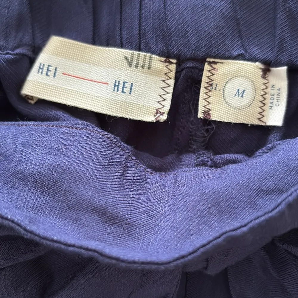 Anthropologie Hei Hei Leia Tie Knot Shorts Twist Front Navy Linen Blend Size M - Image 7