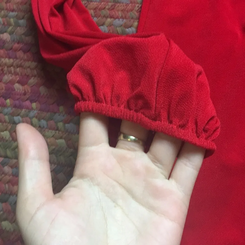 EXPRESS RED LACE UP TUNIC DRESS LONG SLEEVE CRISS CROSSED - Image 5