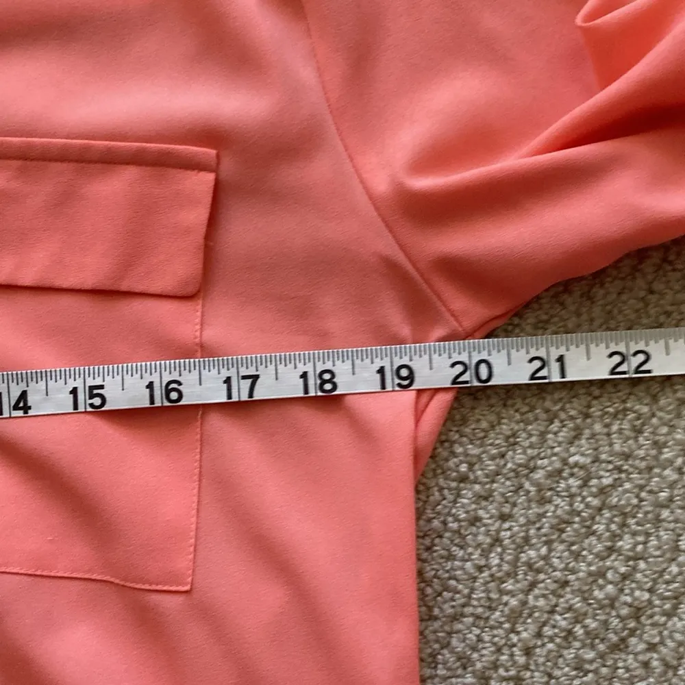 Apt 9 Long Sleeve Button Down Shirt Salmon Orange Size Small Flow Light GUC - Image 4