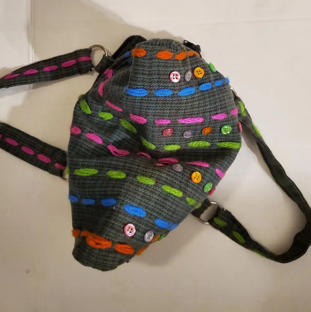 🔥SALE🔥 Toni Multicolored Button Knit BOHO Style Purse Pink - Image 7