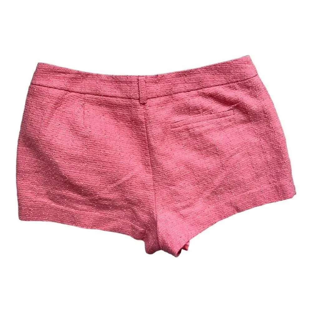 Womens Forever 21 Metallic Fleck Tweed Peach Pleated High Waisted Shorts - Sz S - Image 3