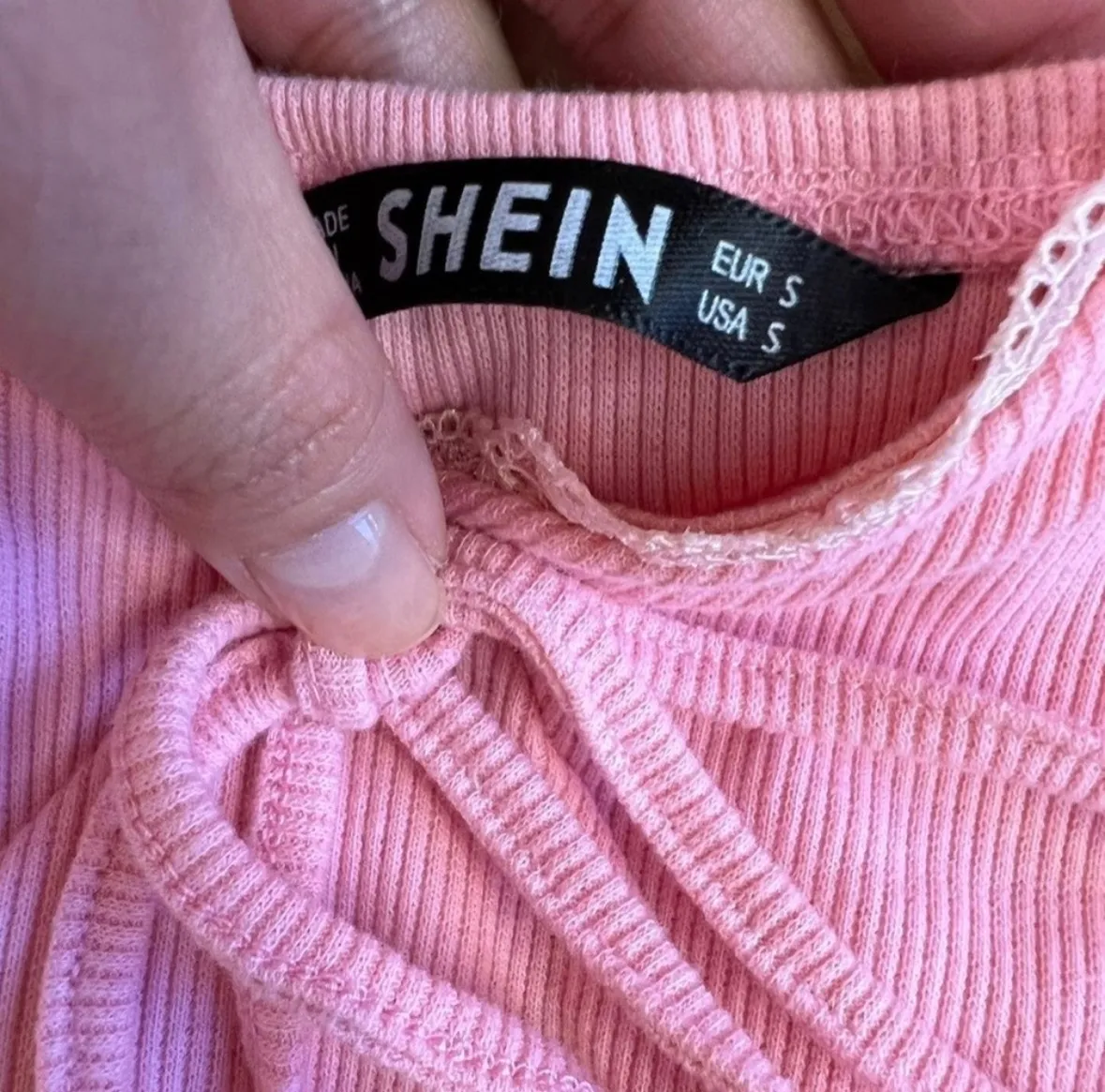 Light Pink Lace Trim Cami Crop Barbie Tank Top With Bow Size Small - Image 8