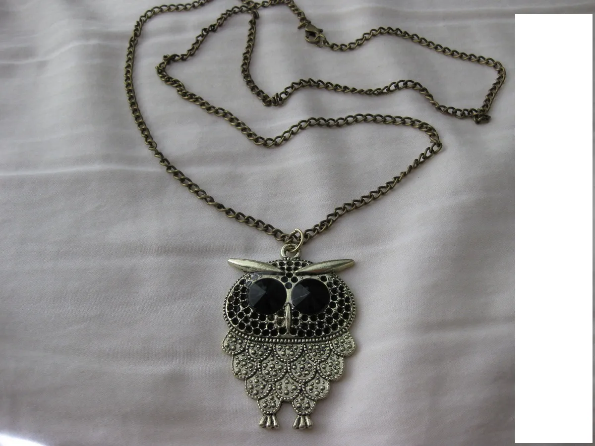 Handmade Owl Bronze Pendant Chain Necklace - Image 5