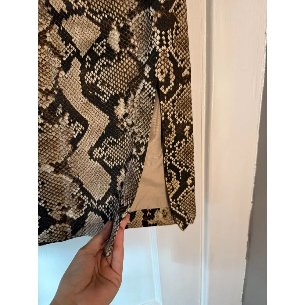 Altuzarra for Target Tan Snake Print Cotton Pencil Skirt Size 8 - Image 2