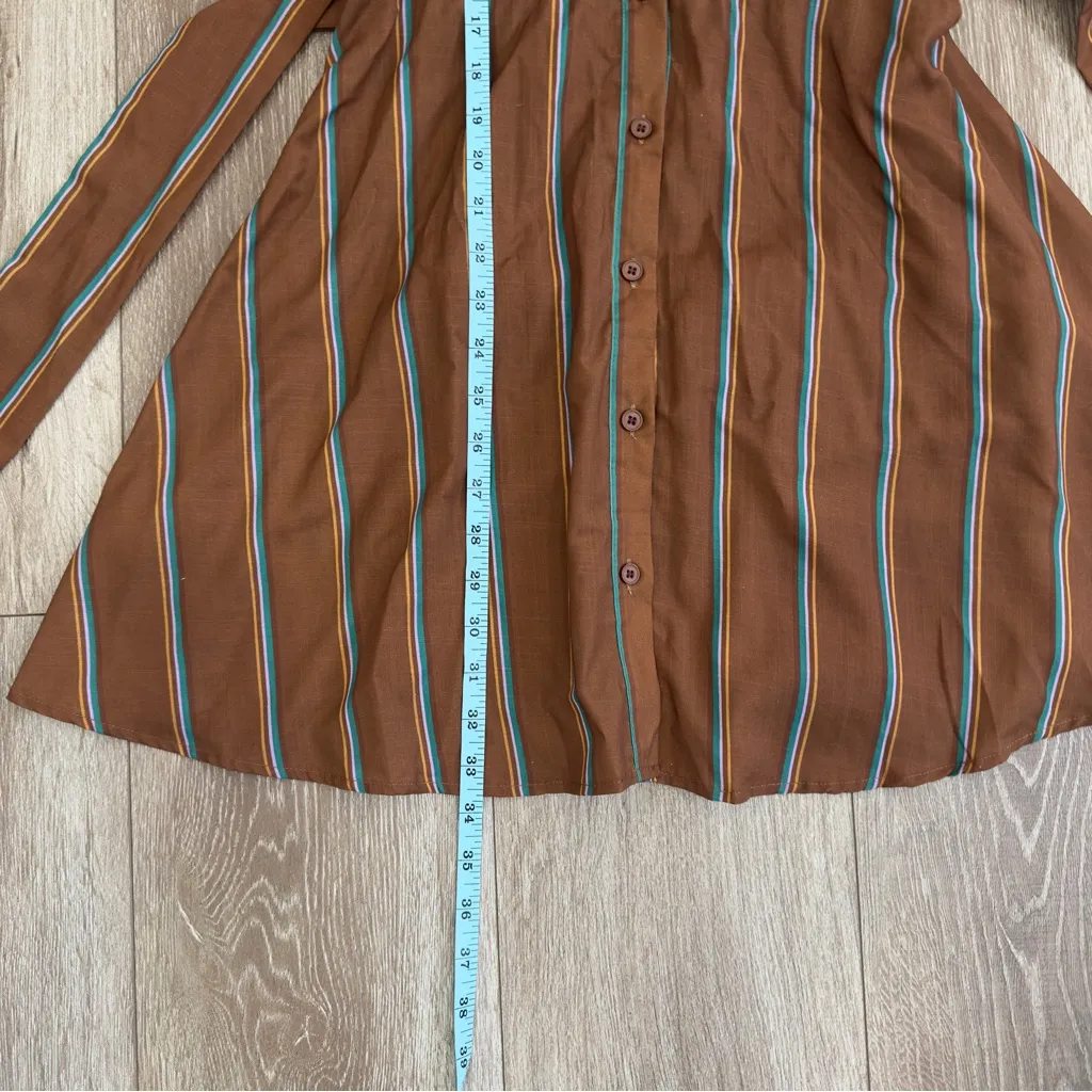 NWT Flying Tomato Freemarket Give It A Go Woven Striped Mini Shirt Dress Small - Image 15