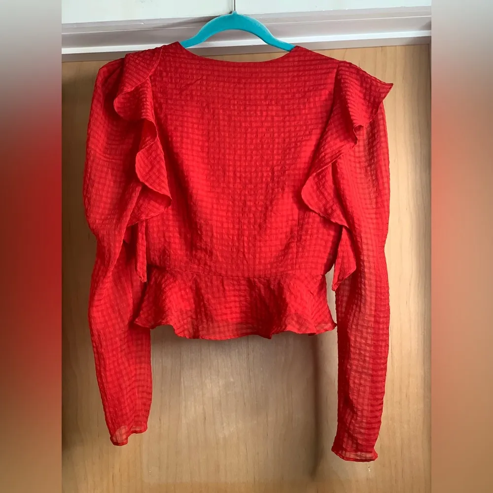 Endless Rose Elegant Red Women's Sheer Top  Size-X-Small - Image 3