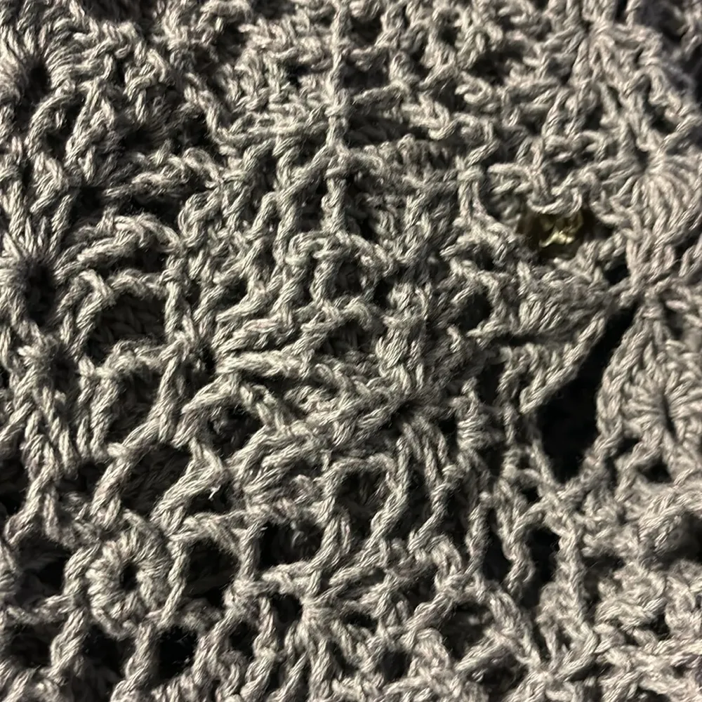 Hand Made Gray Crochet Sweater Vest Unique Buttons Sz S - Image 8