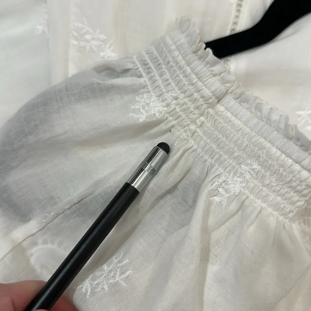 Joie White Boho Embroidered Square Neck Beach Wedding Mexico Lined Maxi Dress 6 - Image 10