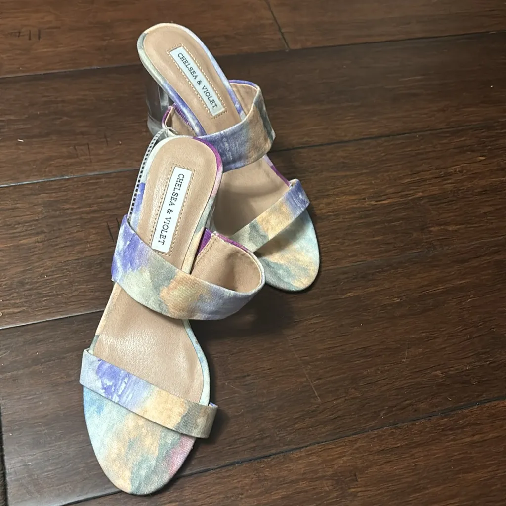 chelsea & Violet size 7.5 women’s high heel sandal Clear Heels - Image 2