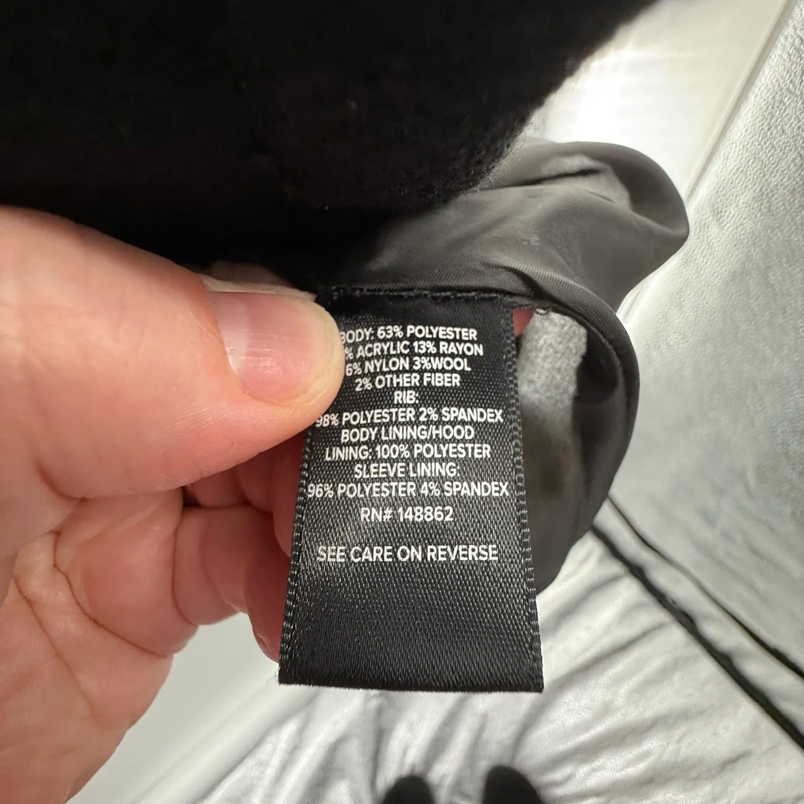Torrid  Black Wool Blend Hooded Coat Size 5 Plus 26/28 Button Front A-Line Jacket - Image 5