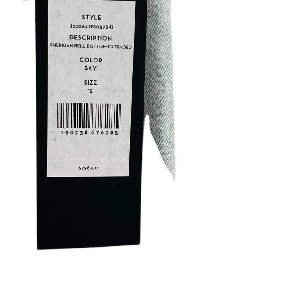 Veronica Beard Sheridan Exaggerated Flare Jeans High Rise Denim Sky Blue Size 15 - Image 12