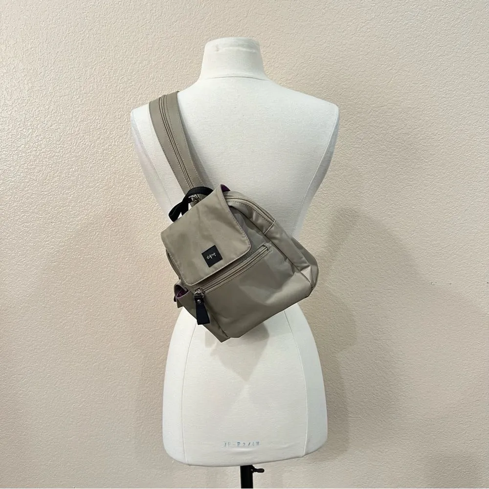 Tan Nylon Mini Convertible Sling Backpack - Image 15