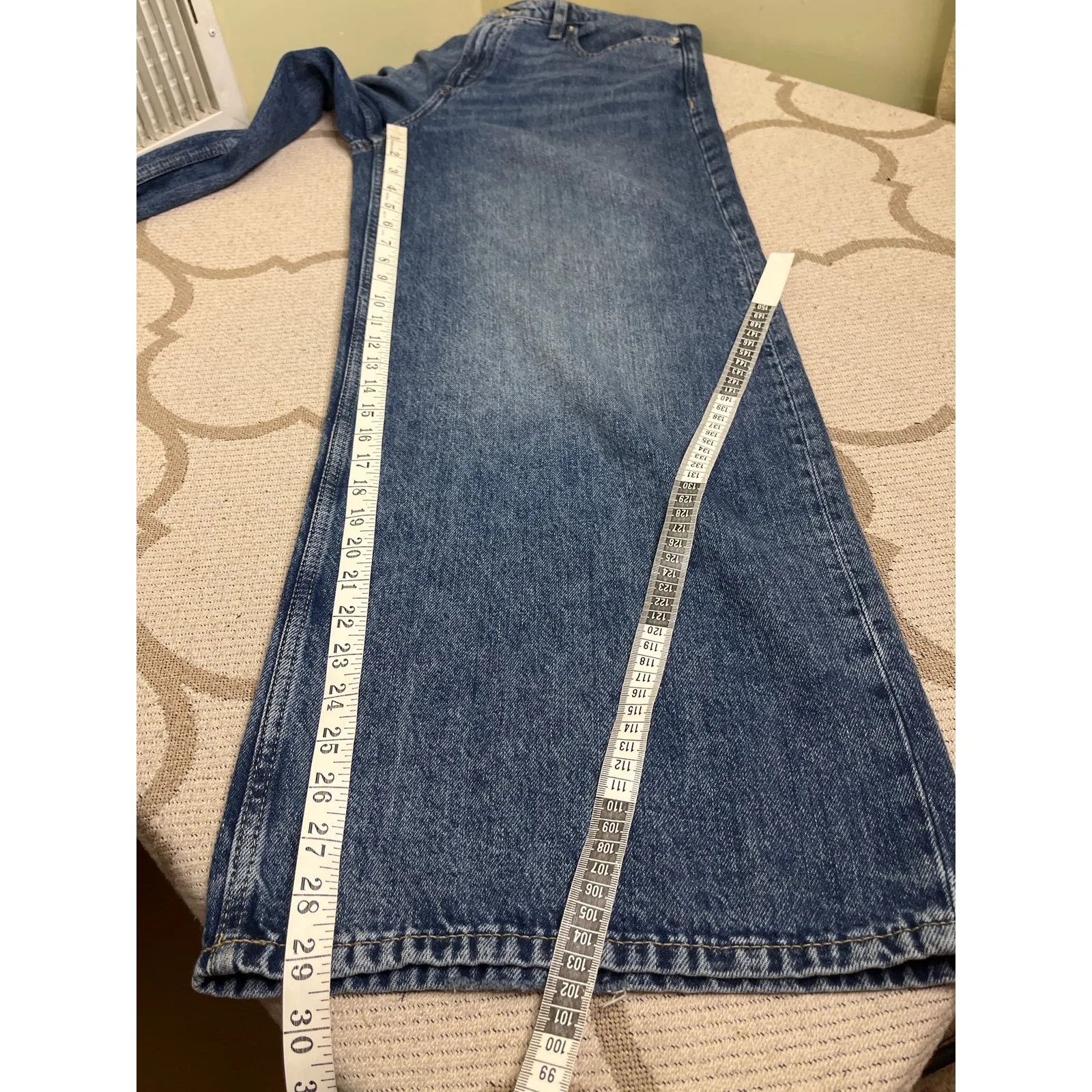 Warp + Weft Baggy Dark Dani Dark Wash Blue Jeans, size 8/ 29, S/524634 - Image 8