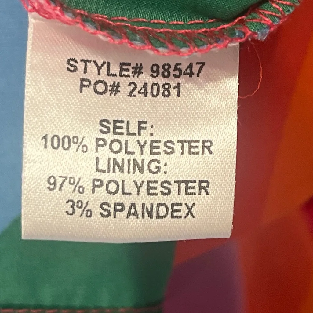 Skies Are Blue Bold Colorful Tiered Maxi Dress Puff Sleeve faux wrap size XS - Image 6