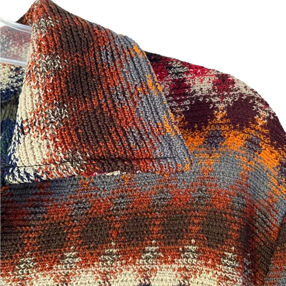 Gemini USA Vintage Knit Boho Retro Shirt size XXL made in USA Brown - Image 2