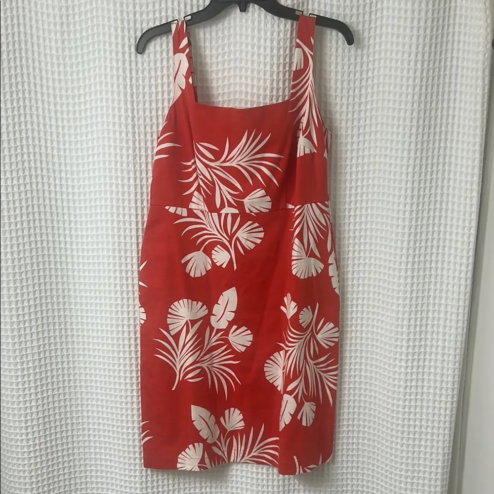 Boden Red Hawaiian Cotton Tropical Print Yolanda Sun Dress Size 8 - Image 2