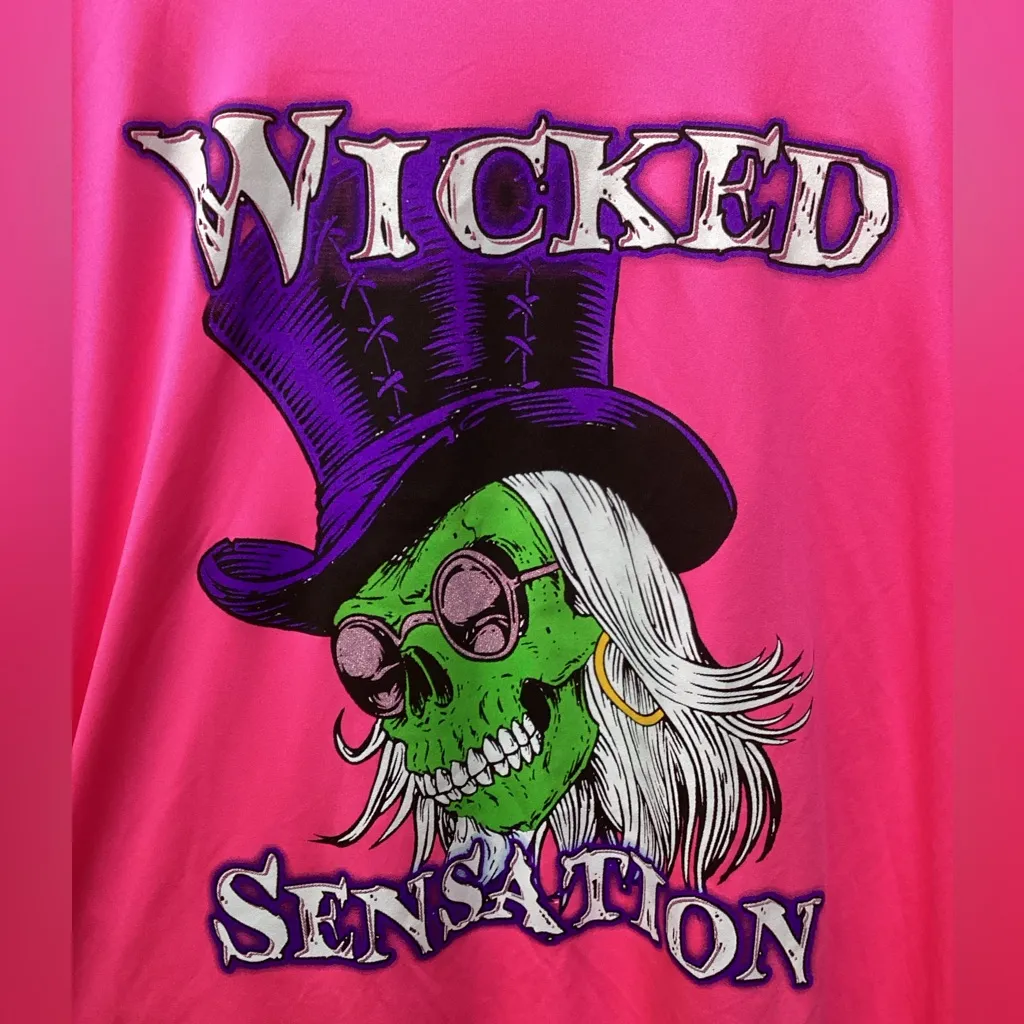 Graphic polyester tee shirt. Neon Pink. Size Large Pink - Image 6