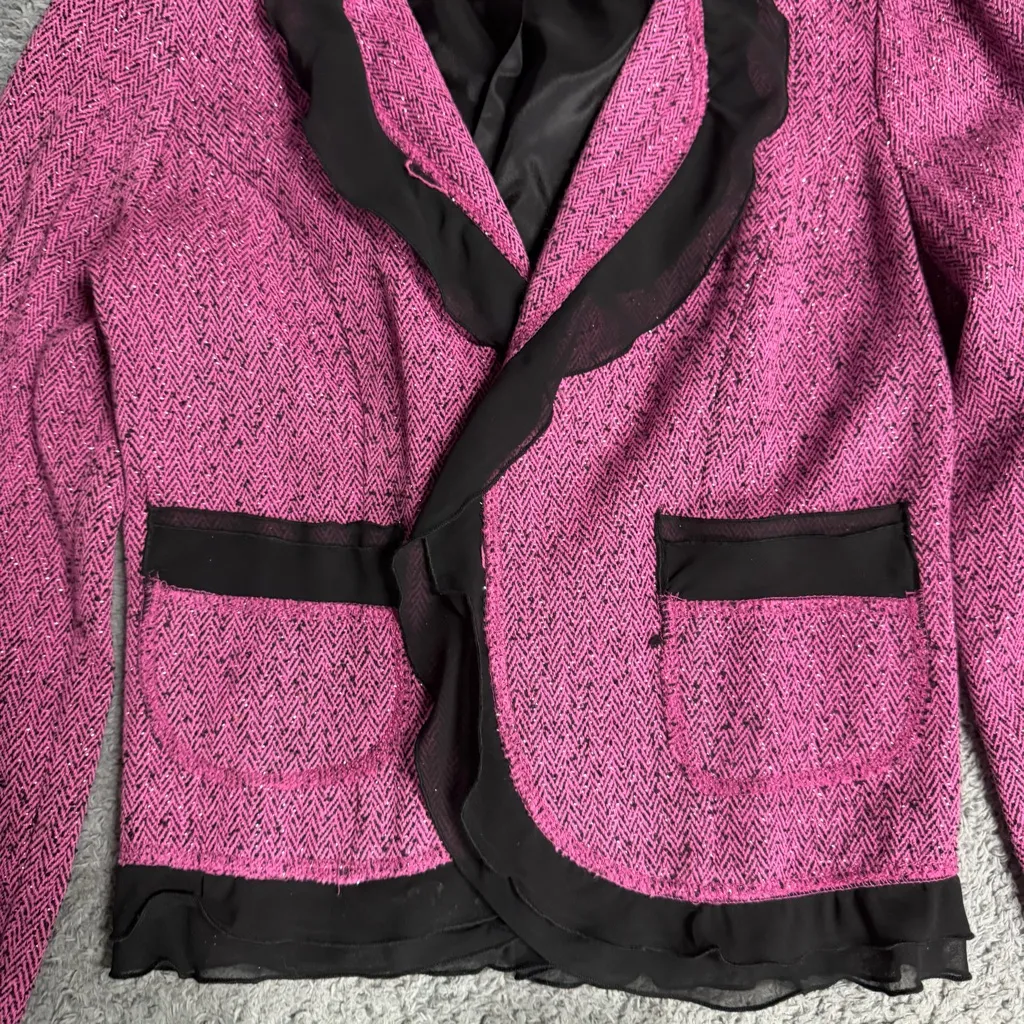 XOXO Y2K Pink and Black Blazer Size Medium - Image 9