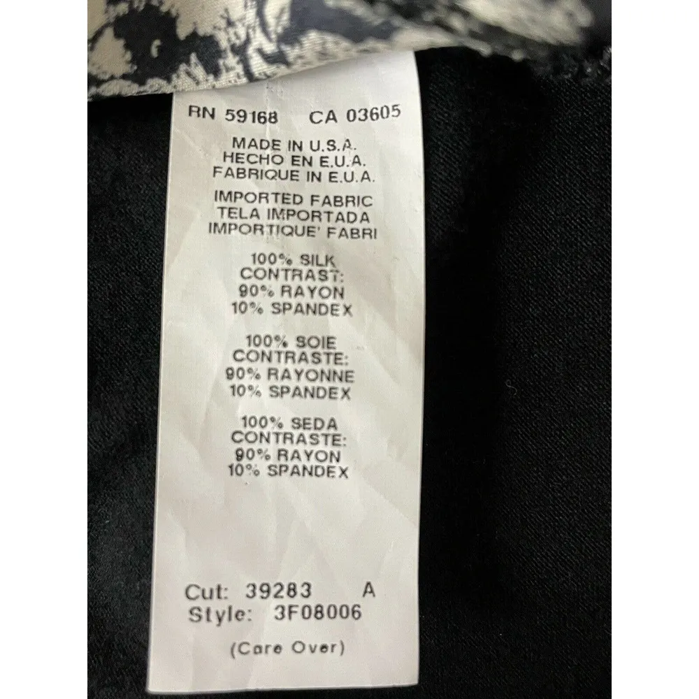 Fifteen Twenty Black White Printed Dolman Sleeve Blouse Size XS Sequin Panel - Image 7