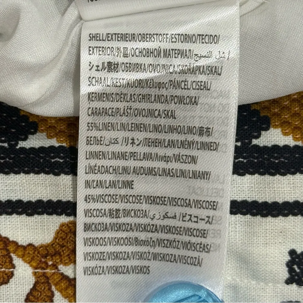 Farm Rio Flower Fan Tapestry Wrap Midi Skirt Linen Embroidered Small Boho Beachy - Image 12