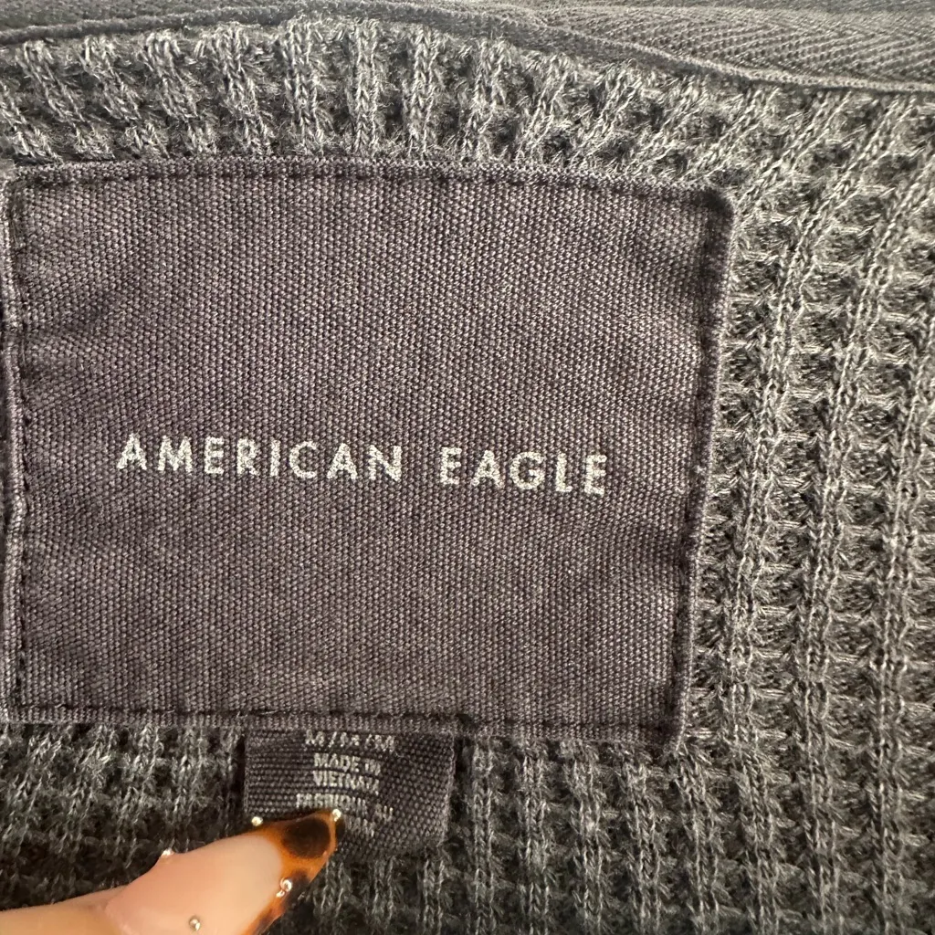 American Eagle Outfitters Charcoal waffle Knit Sweater - Image 2