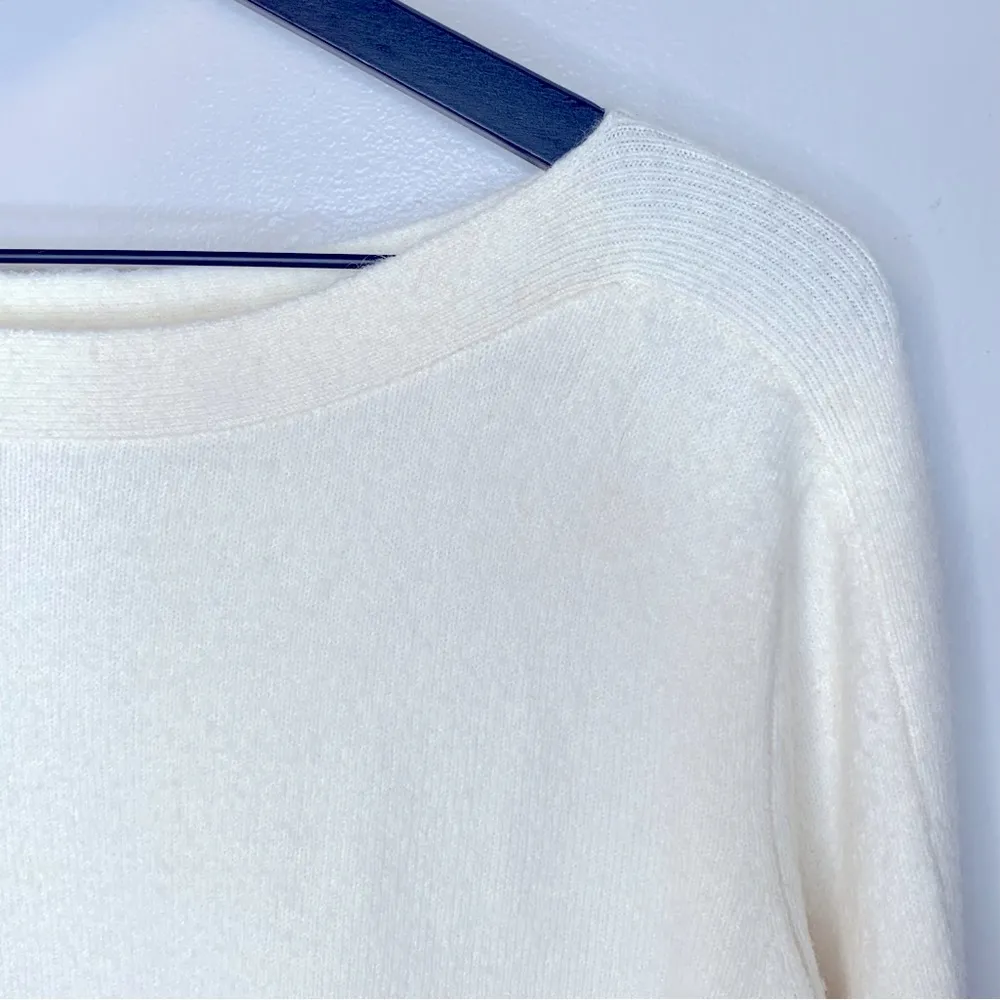 Soft Surroundings Cream Colored Wool Blend Button Sleeve Sweater Size S - Image 3